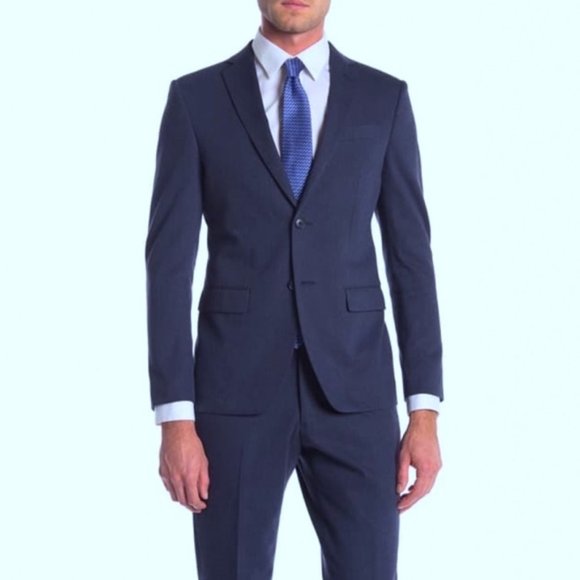 John Varvatos Bedford Blue Notch Lapel Suit Jacket Size 40L - Picture 1 of 11